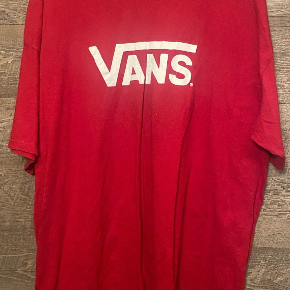 Vans Classic Red Tee with White Logo